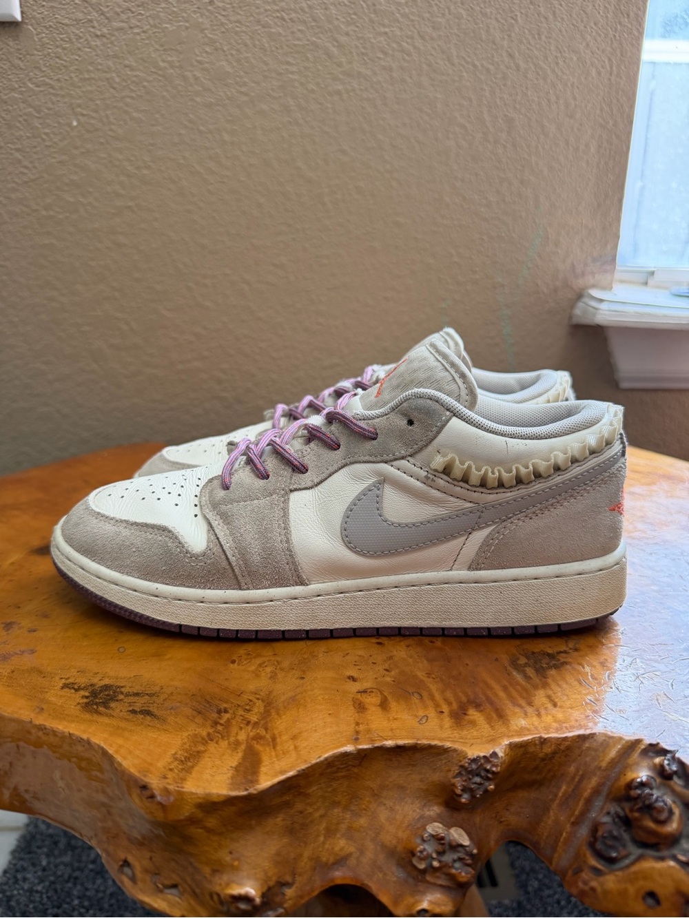 Air Jordan 1 Low SE GS Sail Violet Dust FQ8094-100 6y/ Women's 7.5/ Men’s 6